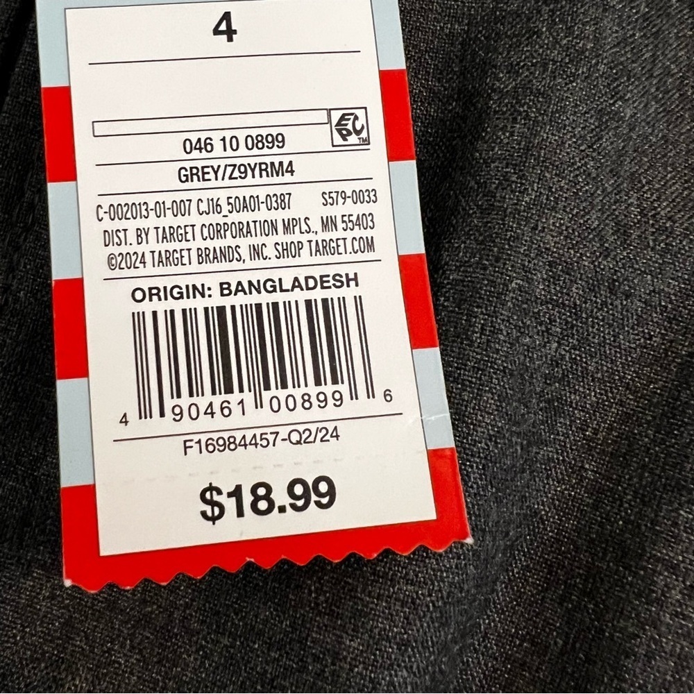 NWT Cat & Jack Boy's Grey Pleated Pants size 4 - Picture 4 of 6